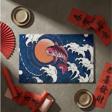 昇龍魚躍刮泥地墊