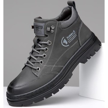 啄木鳥男靴真皮軟底馬丁靴男復古英倫風工裝靴加絨棉靴子男短靴潮