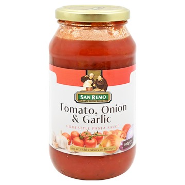 SAN REMO 頂級義大利麵醬 蕃茄大蒜  500g  1罐