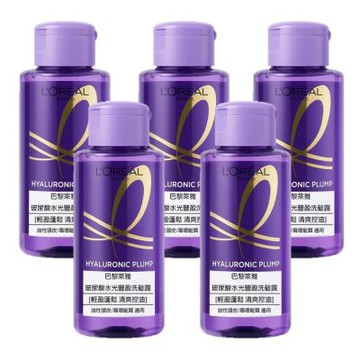 L Oreal 巴黎萊雅 玻尿酸水光豐盈洗髮露100ml 五入組(500ml) 公司貨