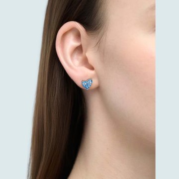agnes b.Sport b.Amour 心形 耳環 藍色