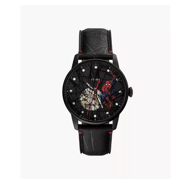 FOSSIL x Marvel 蜘蛛人聯名 蜘蛛感應限量機械錶-42mm LE1247SET