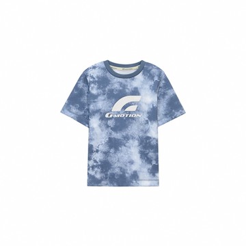 GIORDANO  童裝渲染短袖上衣 G-MOTION系列 - 74 中藍色