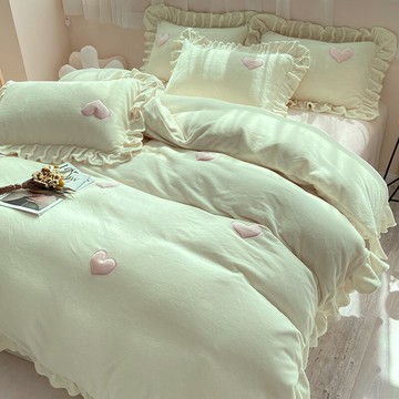 冬季加厚牛奶珊瑚絨床上四件套雙面法萊法蘭絨面床品加絨被套床單