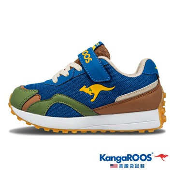 KangaROOS美國袋鼠鞋 童鞋 RUNNER 經典復古 運動跑鞋 [KK31837] 藏青/藍/咖啡【巷子屋】