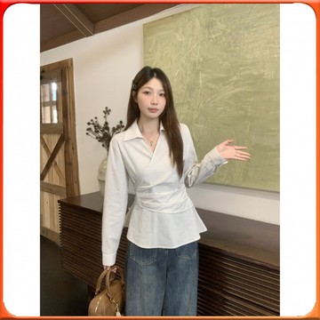 🥇台灣出貨🥇 實拍 大碼胖MM鞦季新款韓係側邊紐扣收腰顯瘦襯衫條紋百搭上衣 ✨️滿額免運✨️147-12-B