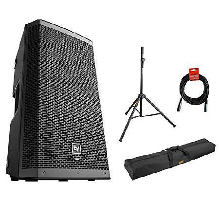 Electro-Voice ZLX-12BT 12" 2-Way 1000W Bluetooth Powered Loudspeaker (Black) with Steel Speaker Stand, Stand Bag 51"＆ XLR Cable Bundle 並行輸入品