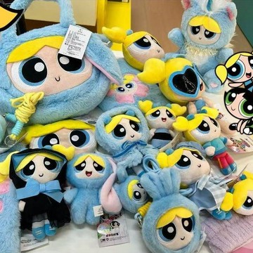 【臺灣出貨】正版飛天小女警毛絨玩偶鑰匙扣動漫周邊可愛卡通公仔書包掛件