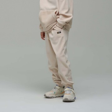 童裝 燈芯絨刷毛運動長褲 - 白色