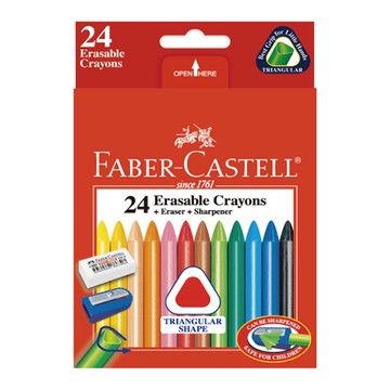【非庫存商品急單勿下】Faber-Castell 輝柏 三角粗芯擦擦蠟筆24色 NO.122624 (NOD)