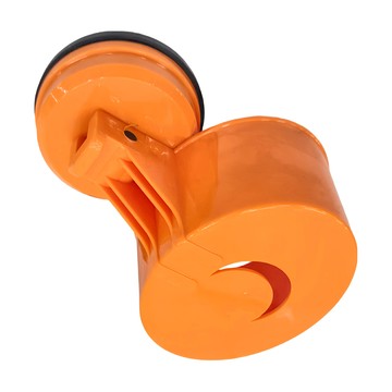 LASSLEY 蕾絲妮 MAGIC彩色強力吸盤置物盒 圓 免鑽孔 免黏貼 ABS樹酯/PA橡膠 承重4KG  橘色  1個