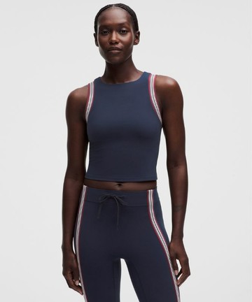 Groove High-Neck Tank Top Stripe Trim Size 0