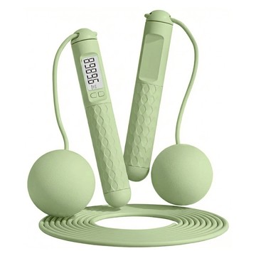 MICHAEL FITNESS 麥克健身 兩用跳繩 負重大球 可調節繩長 精準計數器  綠色  1組  150 x 100 x 50