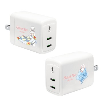 【TOXOXO】Suzy's Zoo｜Lulla與小毯毯：GaN 40W Type-C雙孔充電頭