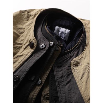 機能防水尼龍面料！帥氣日系男女復古無領疊穿休閑工裝夾克外套潮