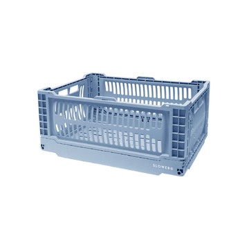 SLOWER FOLDING CONTAINER Bask(L) 折疊收納籃 – L \  霧藍