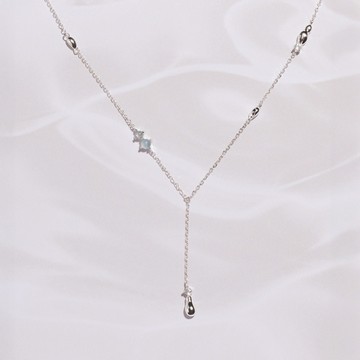 【SPANCONNY】海洋聯名 | 海藍寶 托帕石 S925純銀 | 水色漣漪項鍊