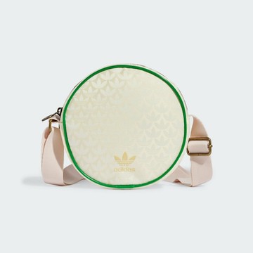 ADIDAS ROUND BAG 三葉草 斜背包-米綠粉-IS3008