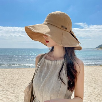 夏季漁夫帽防紫外線帽子女夏天大檐2022年新款圓頂防曬遮陽沙灘帽
