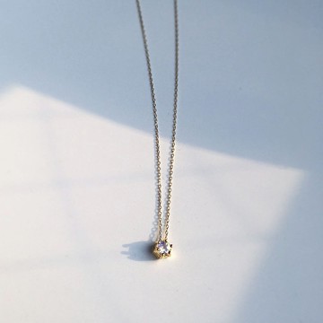 K14gf/K10YG 月光石項鍊，六月誕生石項鍊