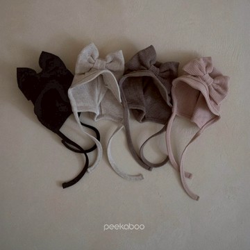 peekaboo 鬆餅格絲帶綁帶帽｜寶寶帽子 嬰兒遮陽帽 新生兒帽子 防曬帽 兒童帽子 嬰兒帽子 韓國童裝