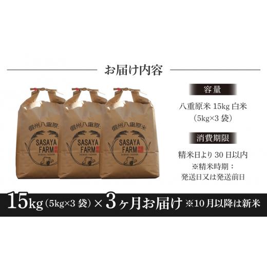 ふるさと納税 長野県 東御市 八重原米15kg（5kg×3袋）白米