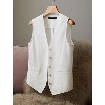 MBCHFIVE 棉麻馬甲女夏背心外搭疊穿小馬夾2025新款春秋夏天990