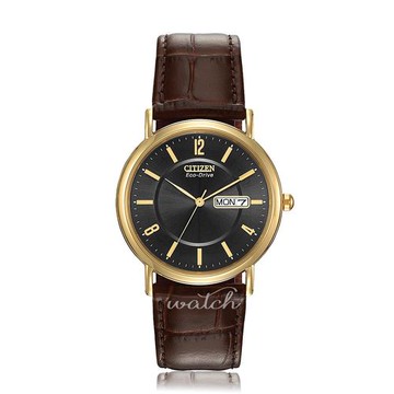 【CITIZEN 日系星辰】紳士時尚_皮革錶帶_光動能_日期顯示_指針男錶(BM8242-08E)