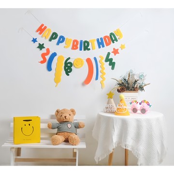 Mii Mii Party 微笑生日派對花環 打造歡樂派對氣氛  1個  彩色