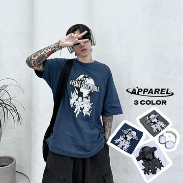 【APPAREL】小天使地球世界和平短T 寬鬆短T 寬鬆短袖 寬鬆上衣