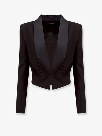 Jesey blazer with satin profiles - ACTUALEE - gender_Woman
