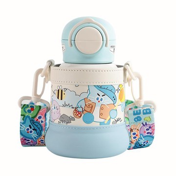 BEDDYBEAR 杯具熊 妙趣雙飲保溫杯 316不銹鋼 邂逅野趣  480ml  1個  淺藍色/米色