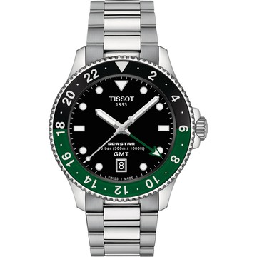 TISSOT 官方授權 雪碧圈 Seastar 1000 GMT 海星300米潛水錶 開學新裝備-40mm T1208521105100