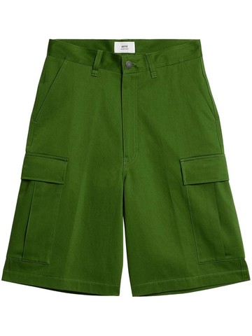 AMI Paris - straight-leg cargo shorts - men - Cotton - XS - Green