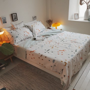 棉床本舖 動物森活 60支精梳棉 柔軟升級 床包枕套組/兩用被組  100%純棉 台灣製 細緻透氣首選