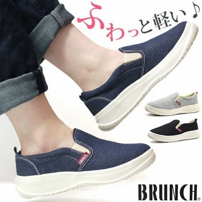 スニーカー レディース 靴 スリッポン 黒 灰色 ブラック グレー 軽量 ワイズ 3e 疲れない Brunch Br 179 通販 Lineポイント最大get Lineショッピング