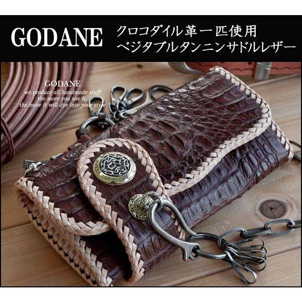 GODANE ゴダン 蛇皮 財布 ウオレット チエーン 付-