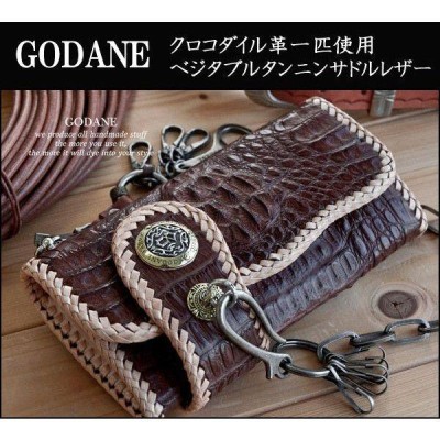 特典付き GODANE ゴダン クロコダイル 長財布 ウォレットチェーン