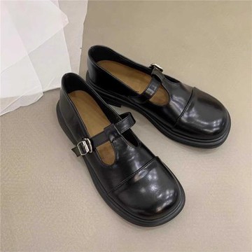 大碼女鞋41一43瑪麗珍單鞋春秋款樂福鞋平底胖腳寬肥小皮鞋女42碼