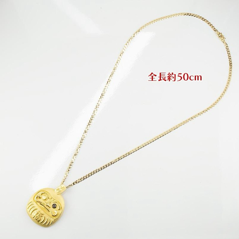 24金 純金 ネックレス メンズ だるま ブラックダイヤモンド 24K