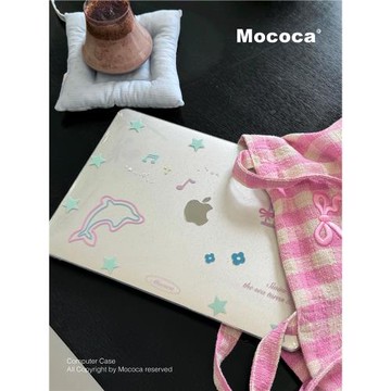MOCOCA《海洋之星》星星海豚進口pc透明滿天星細閃硬殼防磕碰適用于Macbook蘋果pro電腦air保護套13寸14寸