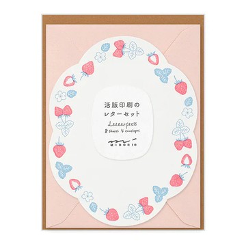 日本 MIDORI 造型信紙組 86491  草莓  1組