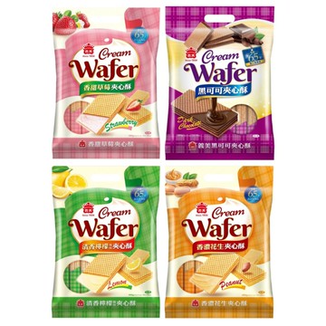 草苺/黑可可/清香檸檬/香濃花生夾心酥經濟包(16入/袋)400g