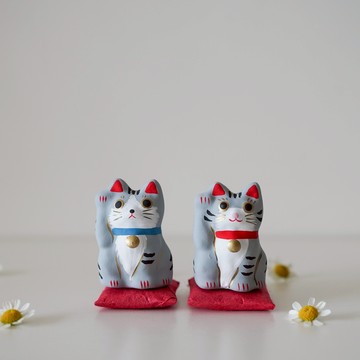 【Yourtableware】禮物獨家 日本 迷你招財貓 和紙擺飾 鯖魚白底虎斑貓 喬遷禮 新居落成 賀開業