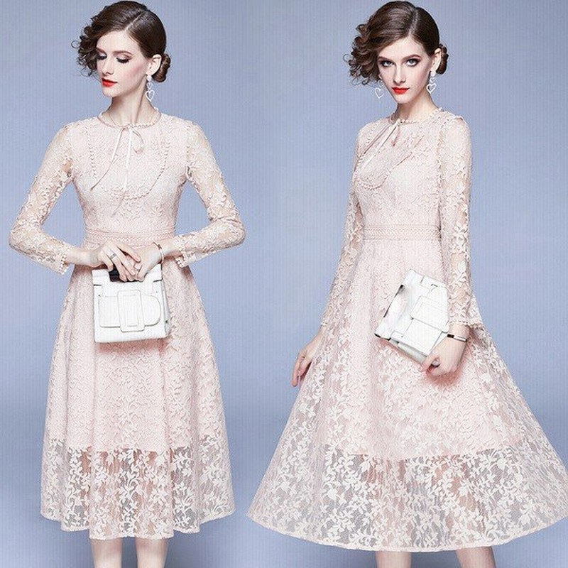 二次会結婚披露宴ドレス 代30代 成人式二次会ドレス レース ドレス 結婚式 お呼ばれ パーティードレス 袖あり 上品 結婚式ドレス 袖あり 通販 Lineポイント最大0 5 Get Lineショッピング