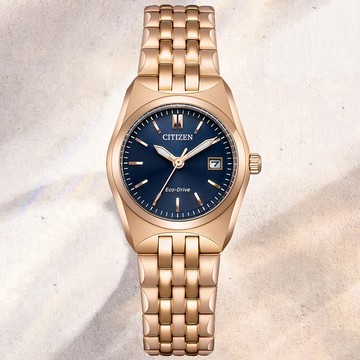 CITIZEN星辰 LADYS系列 限量 簡約時尚 光動能腕錶 27mm / EW2298-52L