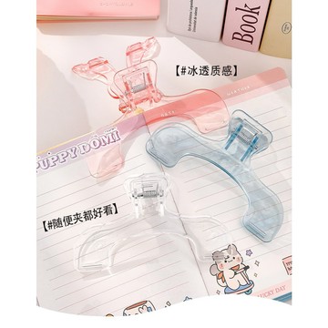 BY. 寶蓋頭固定書夾、多功能壓克力手帳便條紙夾、資料收納長尾夾、托架書夾
