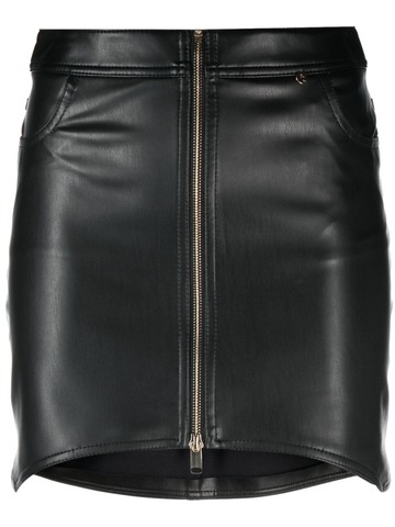 NISSA - faux-leather zip-fastening miniskirt - women - Polyurethane/Polyester - 40 - Black