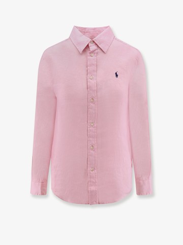 Linen shirt with logo embroidery - POLO RALPH LAUREN - gender_Woman