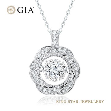 GIA一克拉花語靈動18K金鑽石項墜(最白D color /視覺效果超越10克拉)